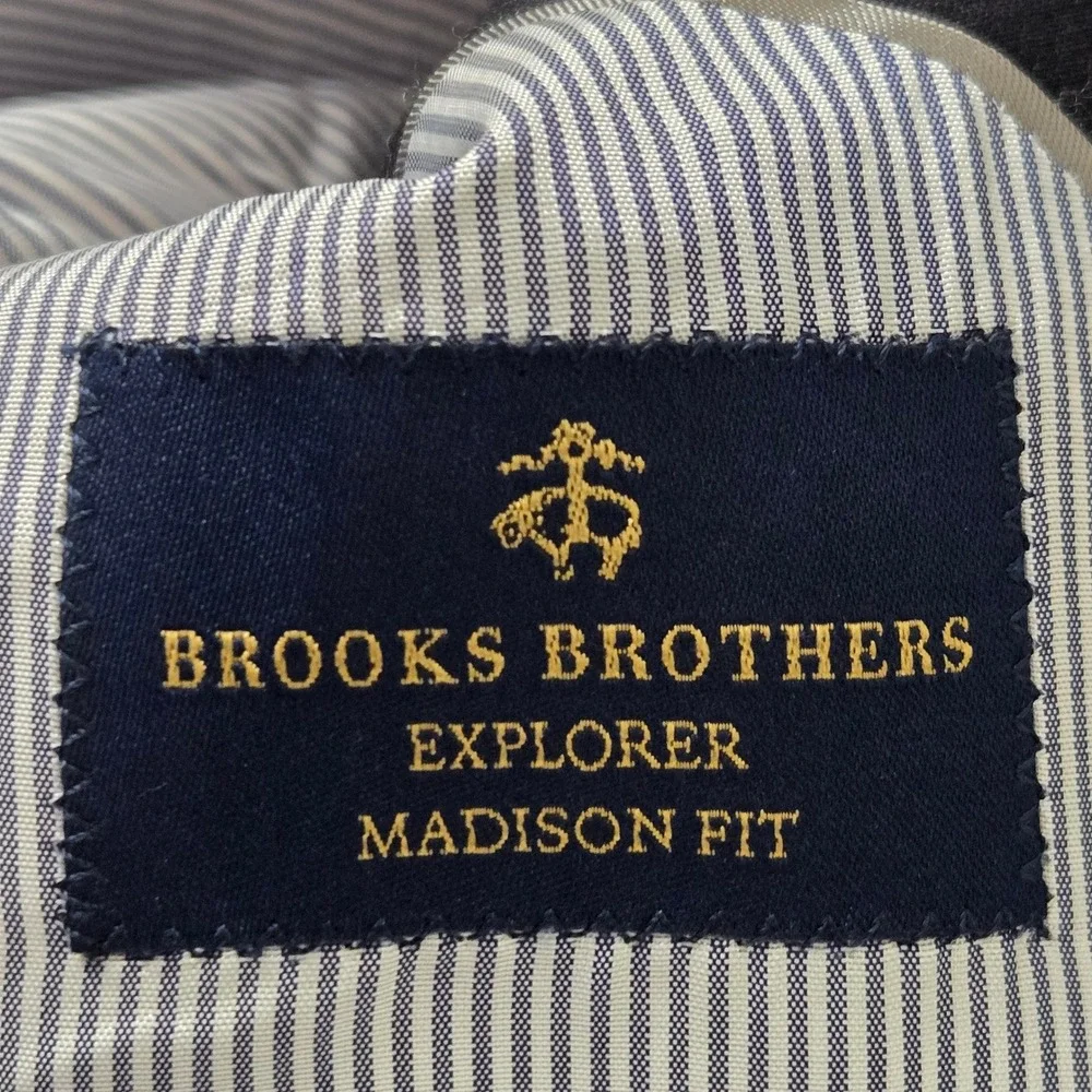 Brooks Brothers Blazer Men 42R Charcoal Grey Explorer Madison Fit Excellent Wool